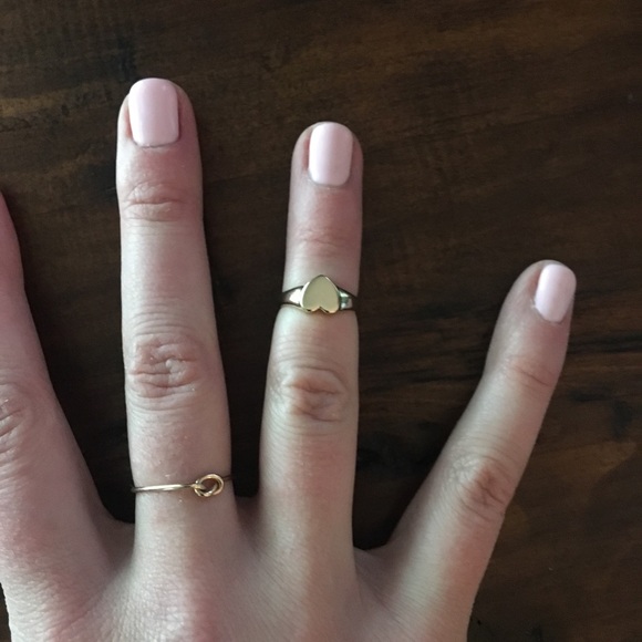 Midi Heart Gold Ring size 5 - Picture 2 of 3